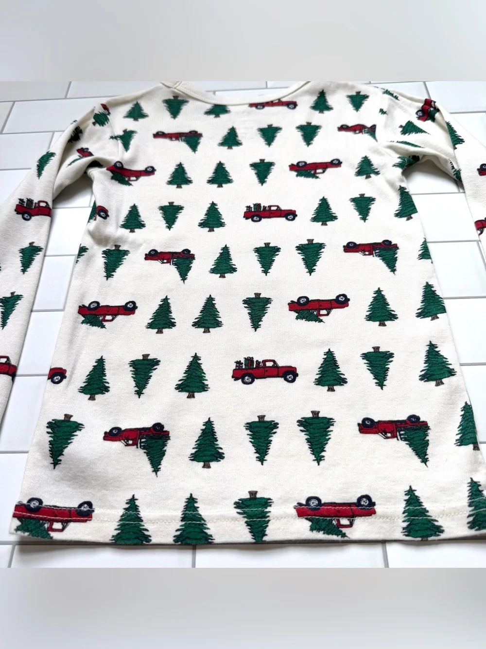 6🌲 GAP Kids Organic Cotton Red Pickup Truck & Green Christmas Trees PJ Set